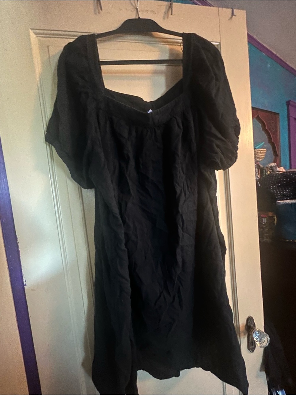 Old Navy Black Women's peasant with cotton Textured Fabric